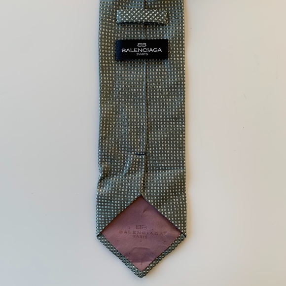 BALENCIAGA GREEN PATTERN MENS TIE - Picture 4 of 6